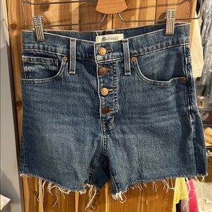 Madewell Blue Denim Button-Fly Shorts